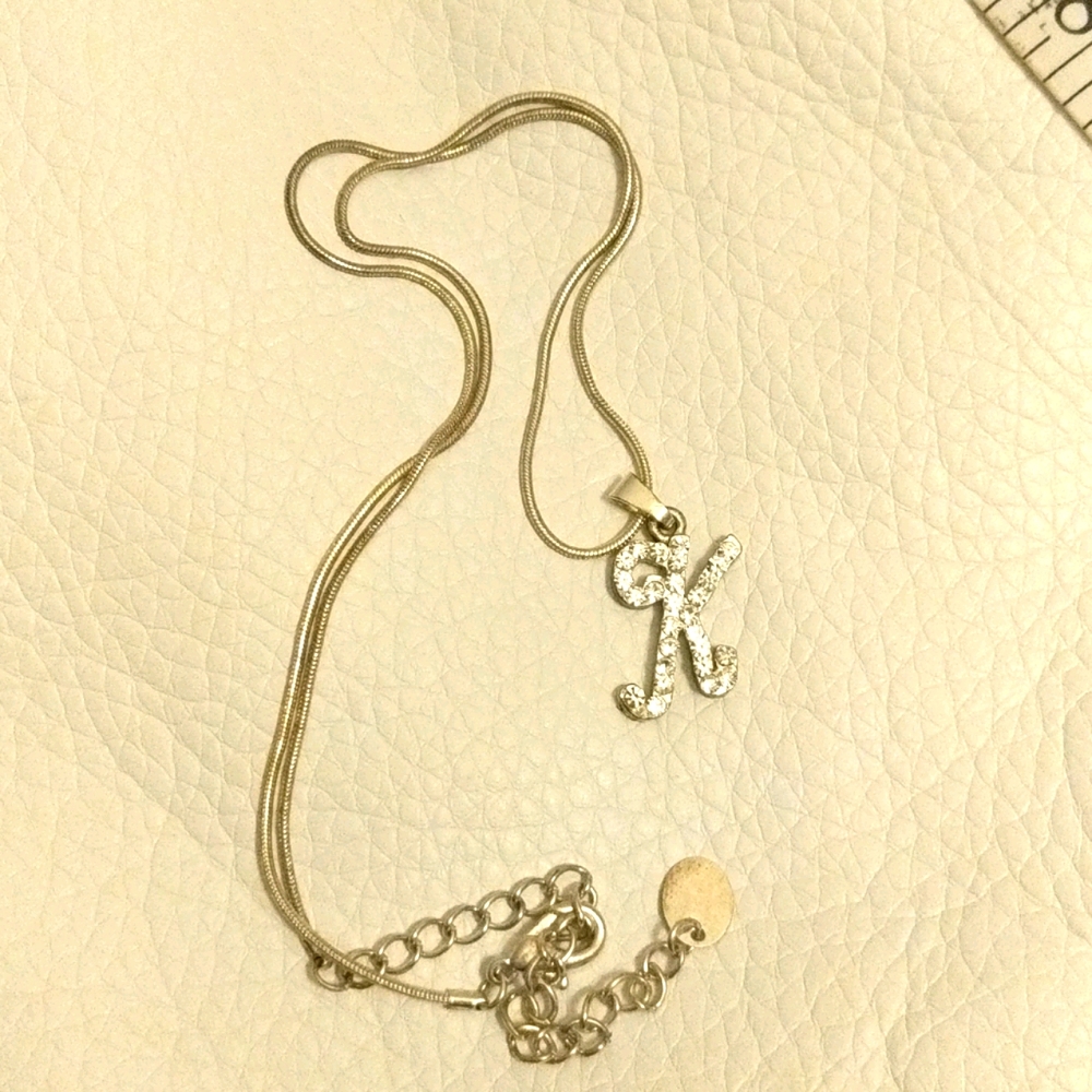 Letter "K" Rhinestone Necklace